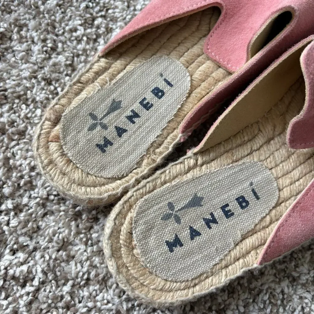 Manebí Women's Pink Espadrilles Slip On Shoes Size 7 (37)